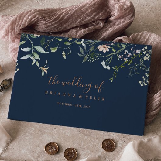 Herfst Garden Wildflower Minimalistische bruiloft Gastenboek