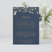 Herfst Garden Wildflower Minimalistische bruiloft  Informatiekaartje (Staand voorkant)