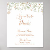 Herfst Garden Wildflower Signature Drinken Sign Poster (Voorkant)
