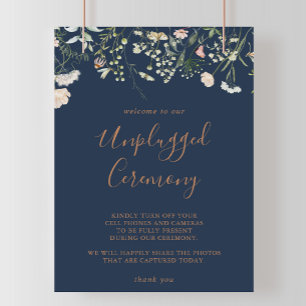 Herfst Garden Wildflower Unplugged Ceremony Sign Poster