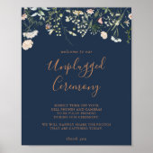 Herfst Garden Wildflower Unplugged Ceremony Sign Poster (Voorkant)