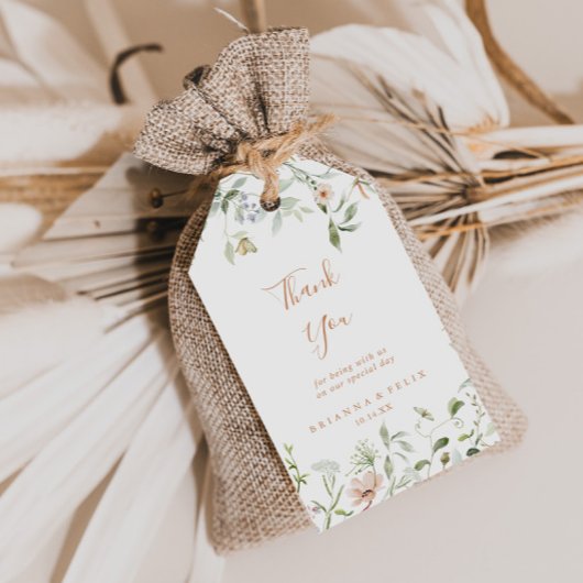 Herfst Garden Wildflower Wedding Dank u Cadeaulabel