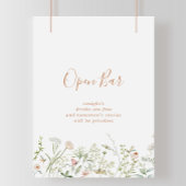 Herfst Garden Wildflower Wedding Open Bar Sign Poster