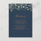 Herfst Garden Wildflower Wedding Routebeschrijving Informatiekaartje (Voorkant)