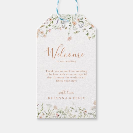 Herfst Garden Wildflower Wedding Welkom Cadeaulabel (Voorkant)
