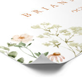 Herfst Garden Wildflower Wedding Welkomstbord Poster (Hoek)