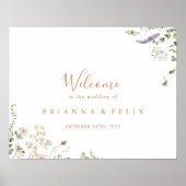 Herfst Garden Wildflower Wedding Welkomstbord Poster (Voorkant)