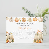 Herfst Garland Pompoen bruiloft repetitie diner Kaart (Staand voorkant)