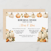 Herfst Garland Pompoen bruiloft repetitie diner Kaart (Voorkant / Achterkant)