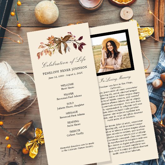 Herfst Garland - Programma voor de viering van het Programmakaart