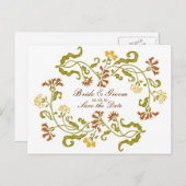 Herfst Garland Save the Date Briefkaart (Voorkant / Achterkant)