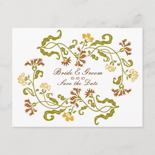 Herfst Garland Save the Date Briefkaart (Voorkant)