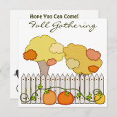 Herfst Gathering Autumn Party Invitation Pumpkins Kaart (Voorkant / Achterkant)