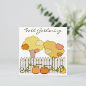 Herfst Gathering Autumn Party Invitation Pumpkins Kaart (Staand voorkant)