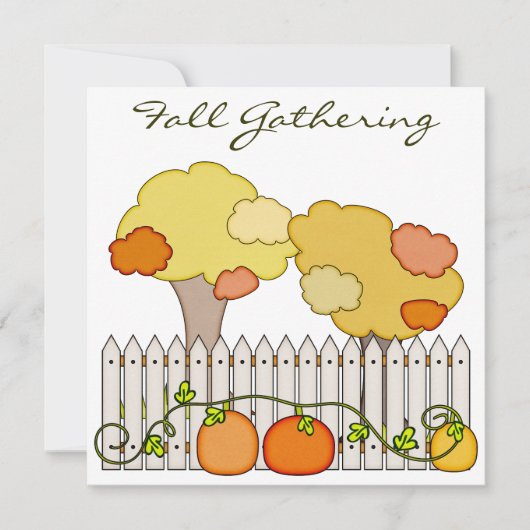 Herfst Gathering Autumn Party Invitation Pumpkins Kaart (Voorkant)