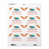 Herfst geacht Truck Return-adres Etiket (Full Sheet)