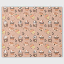 Herfst Gebakken Waren & Kawaii Koffiepatroon