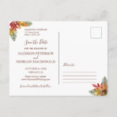 Herfst gebladerte aangepaste foto's opslaan van de aankondigingskaart (Achterkant)