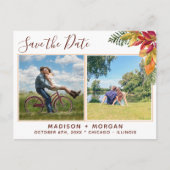 Herfst gebladerte aangepaste foto's opslaan van de aankondigingskaart (Voorkant)