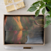 Herfst gebladerte bij de waterval tissuepapier (Geschenk)