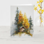 Herfst gebladerte bij Waterverven Kaart (Gele Bloem)