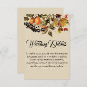 Herfst gebladerte bruiloft details kaart (Voorkant / Achterkant)