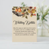 Herfst gebladerte bruiloft details kaart (Staand voorkant)