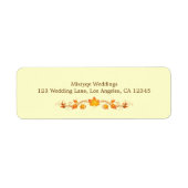 Herfst gebladerte bruiloft retour adres label (Voorkant)
