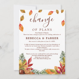 Herfst gebladerte Bruiloft uitgestelde aankondigin Kaart