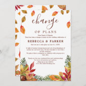 Herfst gebladerte Bruiloft uitgestelde aankondigin Kaart (Voorkant / Achterkant)