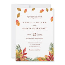 Herfst gebladerte bruiloft uitnodiging