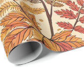 Herfst gebladerte en bessen - warme aardse tonen cadeaupapier (Rol Hoek)