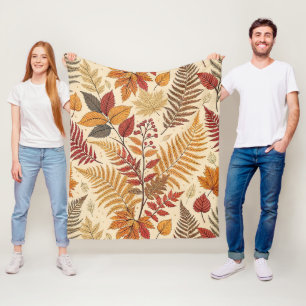 Herfst gebladerte en bessen - warme aardse tonen fleece deken