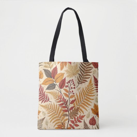 Herfst gebladerte en bessen - warme aardse tonen tote bag (Voorkant)