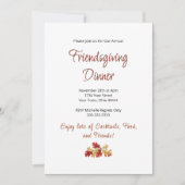 Herfst gebladerte Friendsgiving Dinner Thanksgivin Kaart (Voorkant)