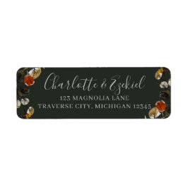 Herfst gebladerte gedroogd groen bruiloft adres etiket