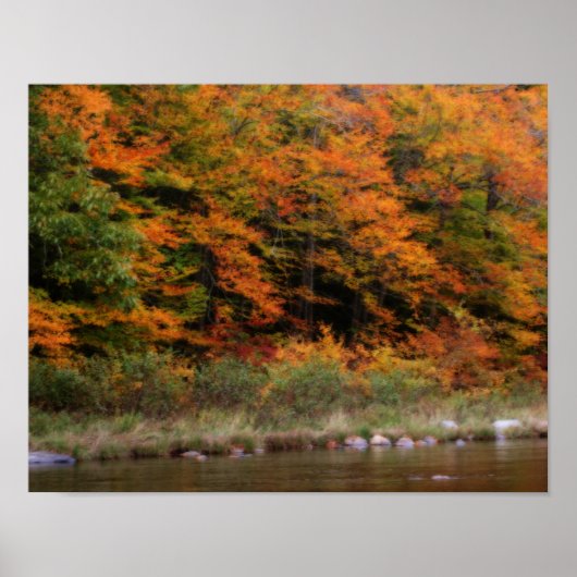 Herfst gebladerte grenzend aan River Orton Art Poster (Voorkant)