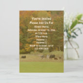 Herfst gebladerte Koeien in weiland Natuur Kaart (Staand voorkant)