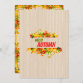 Herfst gebladerte Modern Flat Holiday Kaart (Voorkant / Achterkant)