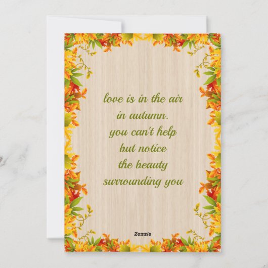 Herfst gebladerte Modern Flat Holiday Kaart (Achterkant)