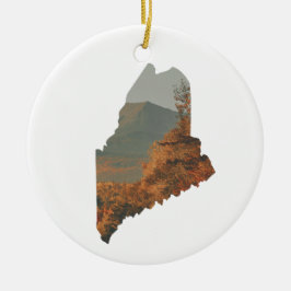 Herfst gebladerte op Katahdin in Maine Keramisch Ornament