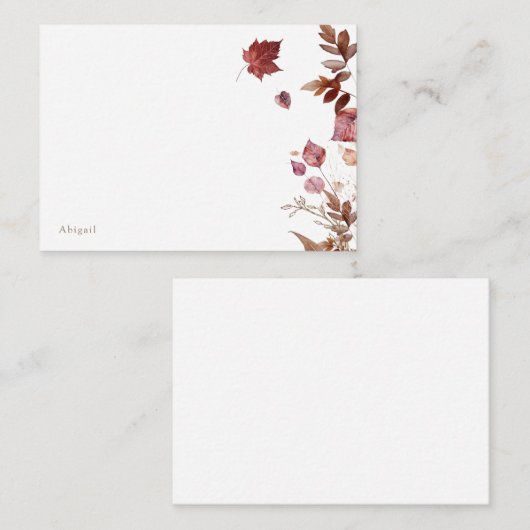 Herfst gebladerte op maat wit notitiekaartje (Voorkant / Achterkant)