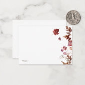 Herfst gebladerte op maat wit notitiekaartje (Voorkant / Achterkant in situ)