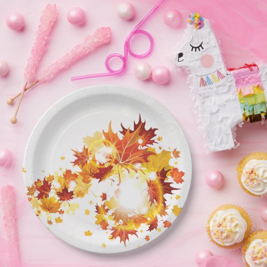  Herfst gebladerte Papieren Bordje (Feest)