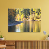 Herfst gebladerte rivierreflectie print (Insitu (Woonkamer))