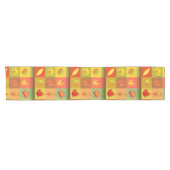 Herfst gebladerte schaakbord korte tafelloper (Horizontaal)