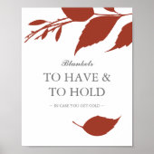 Herfst gebladerte Sinaasappel bladeren bruiloft te Poster (Voorkant)