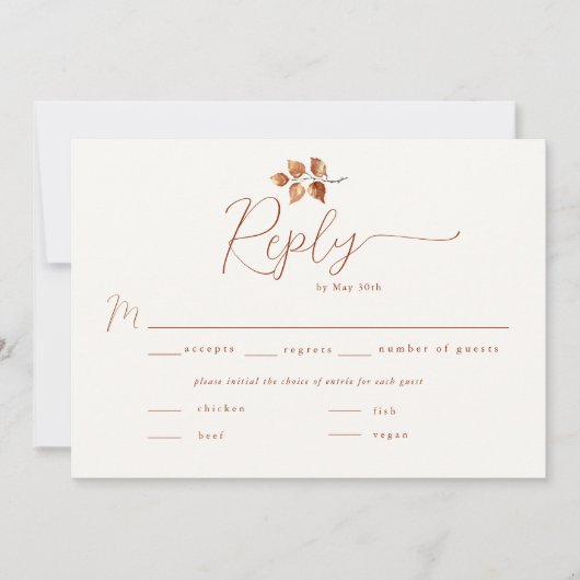 Herfst gebladerte terracotta herfst bruiloft maalt (Voorkant)