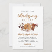 herfst gebladerte Thanksgiving diner Kaart (Voorkant)