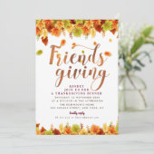 Herfst gebladerte Thanksgiving dineruitnodiging Kaart (Staand voorkant)